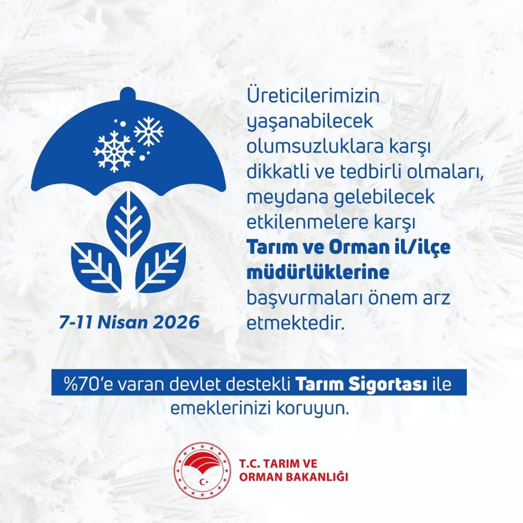 ZİRAİ DON UYARISI – Tarım ve Orman Müdürlüğünden Önemli Uyarı
