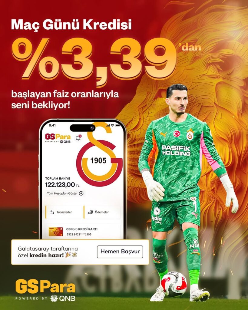 Galatasaray’ın %3,39 Faiz Oranlarıyla Maç Günü Kredisi Kampanyası
