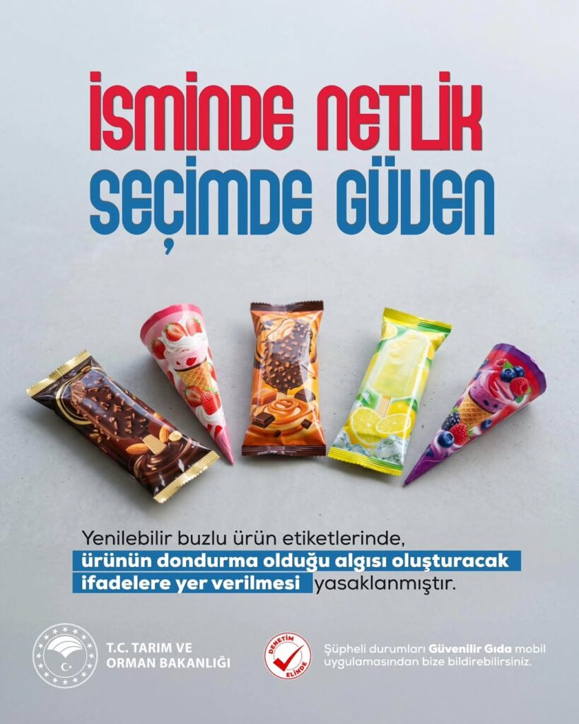Yenilebilir Buzlu Ürünlerde ‘Dondurma’ Algısı Oluşturan Yanıltıcı İfadeleri Yasakladık