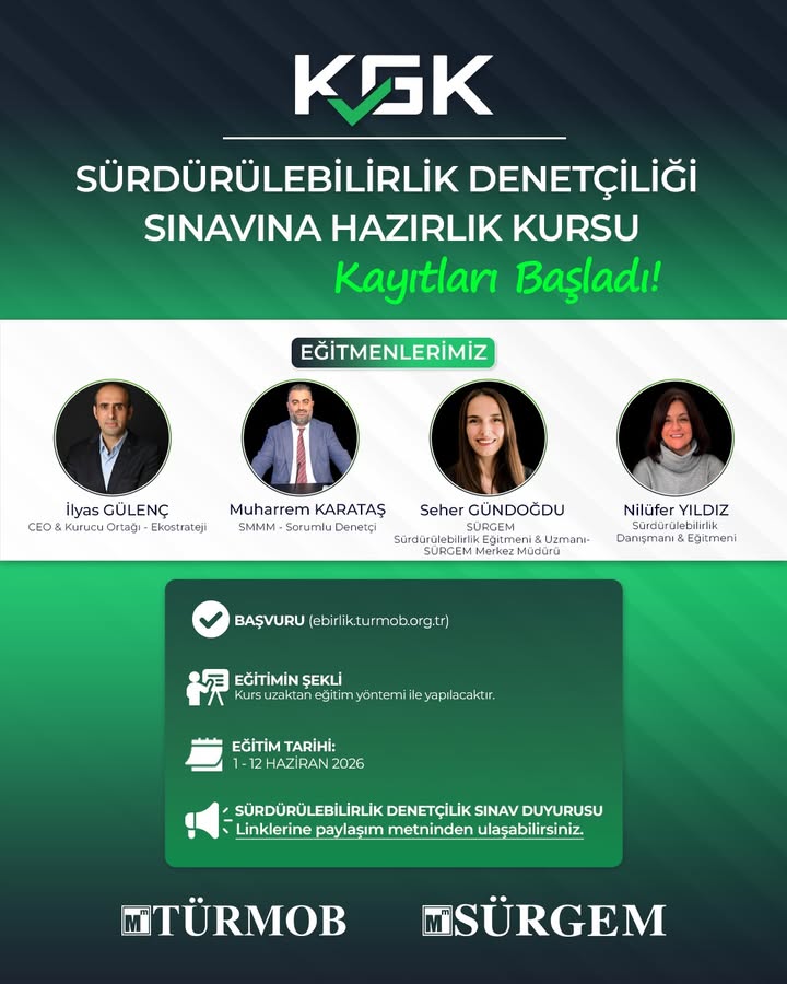 KGK Sürdürülebilirlik Denetçiliği Sınavı’na Hazırlık Kursu Kayıtları Başladı!