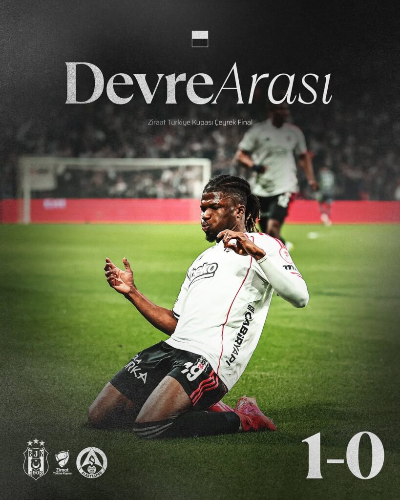 Beşiktaş’tan İlk Yarıda 1-0’lık Üstünlük!