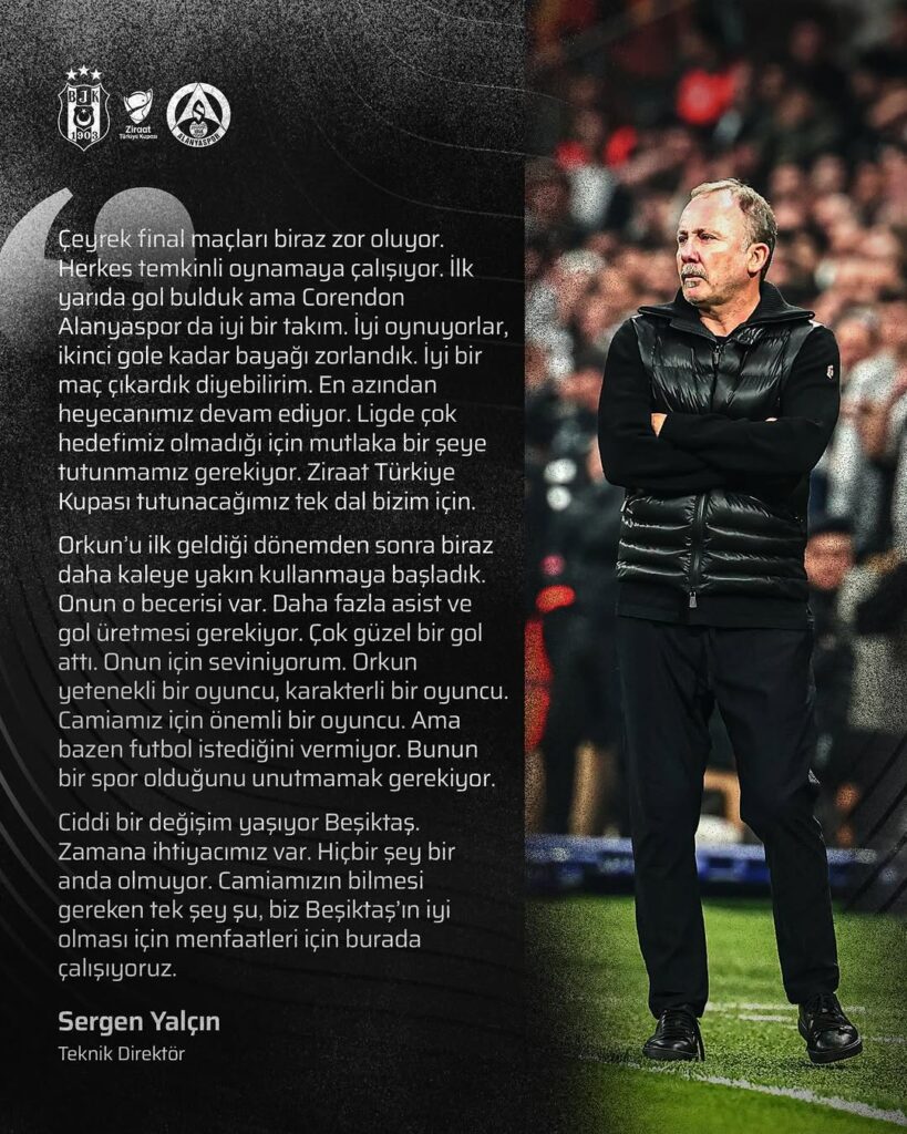 Sergen Yalçın: ‘Çeyrek final maçları biraz zor oluyor’