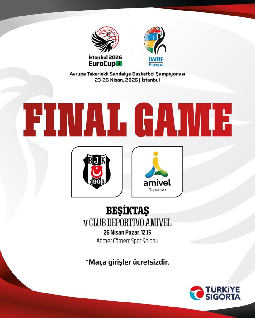 Beşiktaş’ın Tekerlekli Sandalye Basketbol Takımı, İstanbul 2026 EuroCup3 Finalinde Club Deportivo Amivel ile karşılaşacak