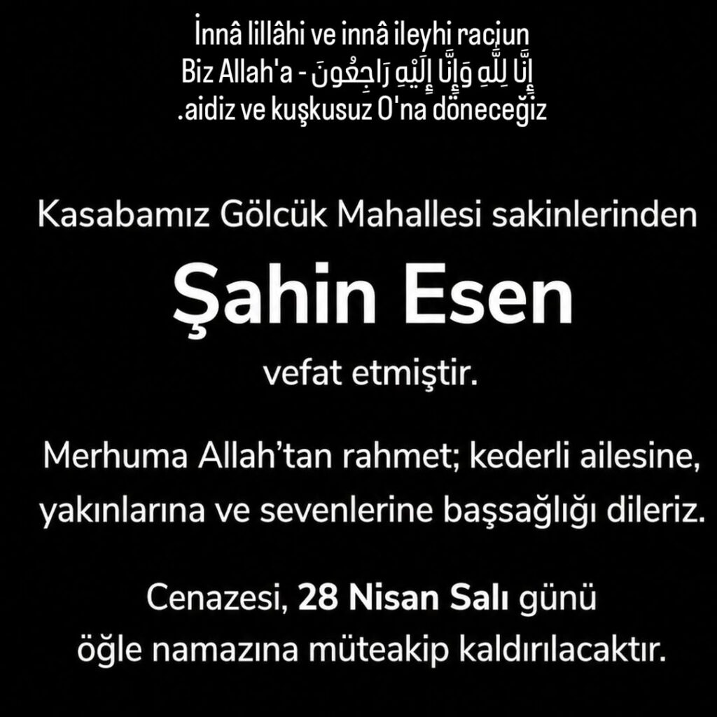 Afyonkarahisar AhmetPaşa Belediyesi’nden Vefat ve Başsağlığı Mesajı