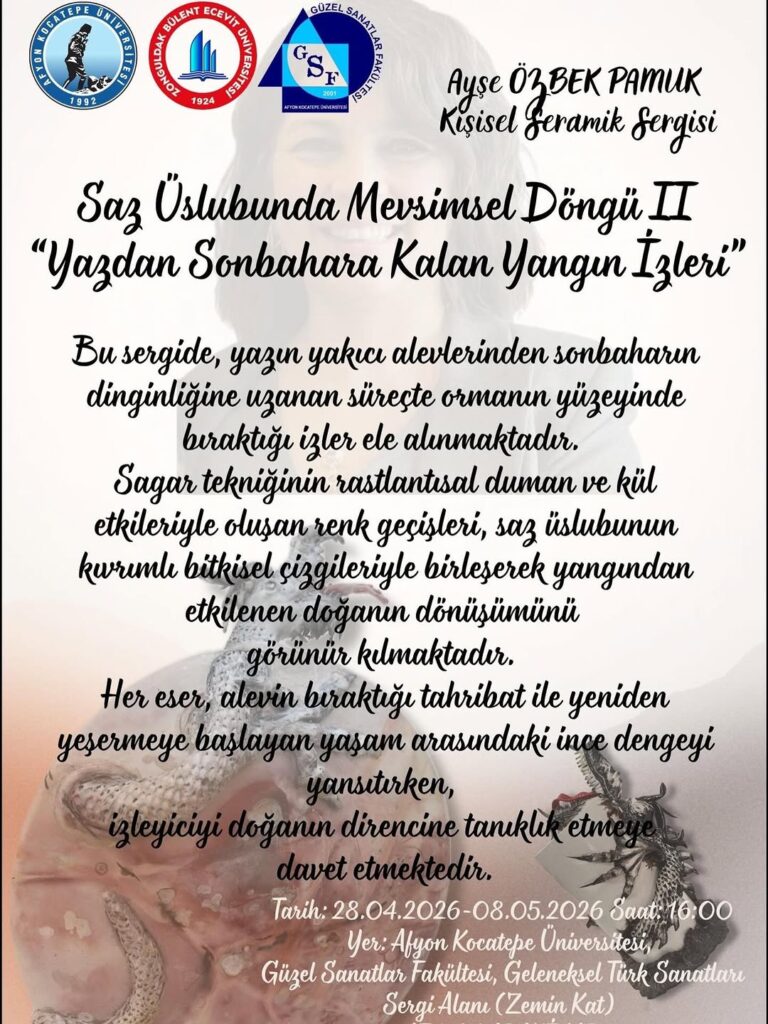 Afyon Kocatepe Üniversitesi’nde Bugün: Ayşe Özbek Pamuk’un Kişisel Sergisi