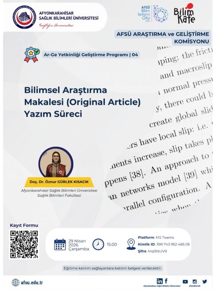 Afyonkarahisar Sağlık Bilimleri Üniversitesi Afsü’nün Bilimsel Araştırma Makalesi Yazım Süreci