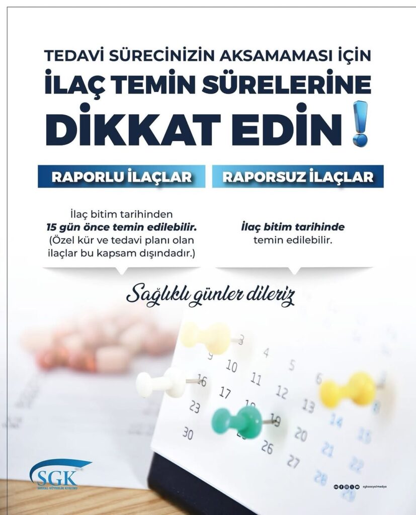 Afyonkarahisar Sgk İl Müdürlüğü’nden Tedavi Sürecinde İlaç Temin Süreleri Uyarısı