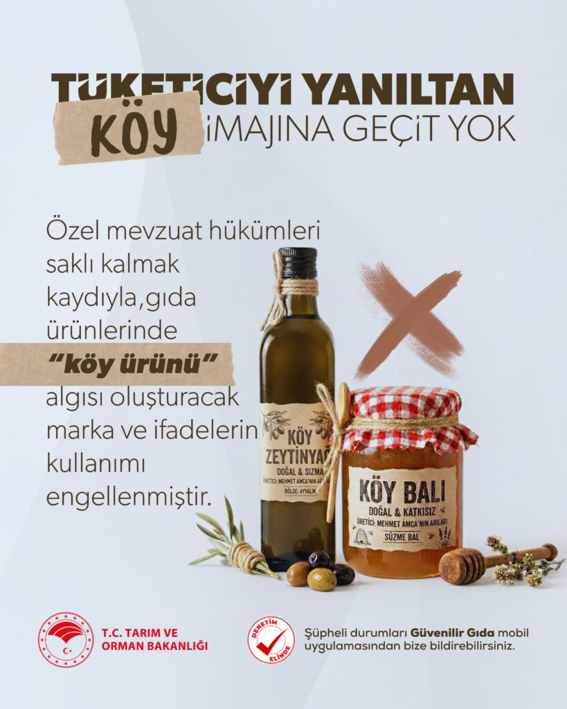 Gıda etiketlerinde köy imajına sınırlama getirildi