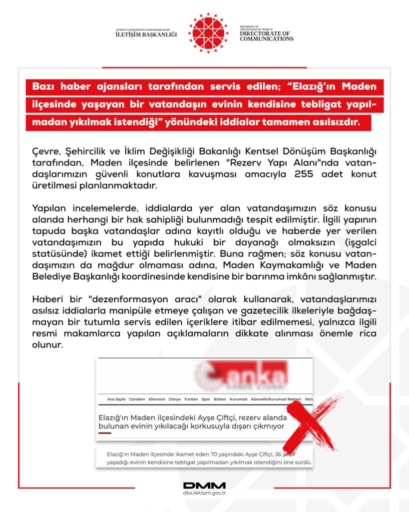 Elazığ’da yıkım iddiaları asılsız bulundu