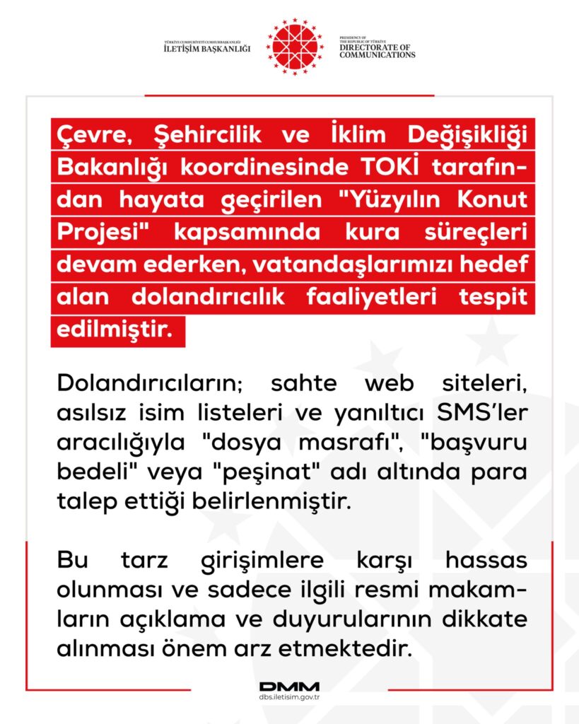 TOKİ konut projesinde dolandırıcılık uyarısı