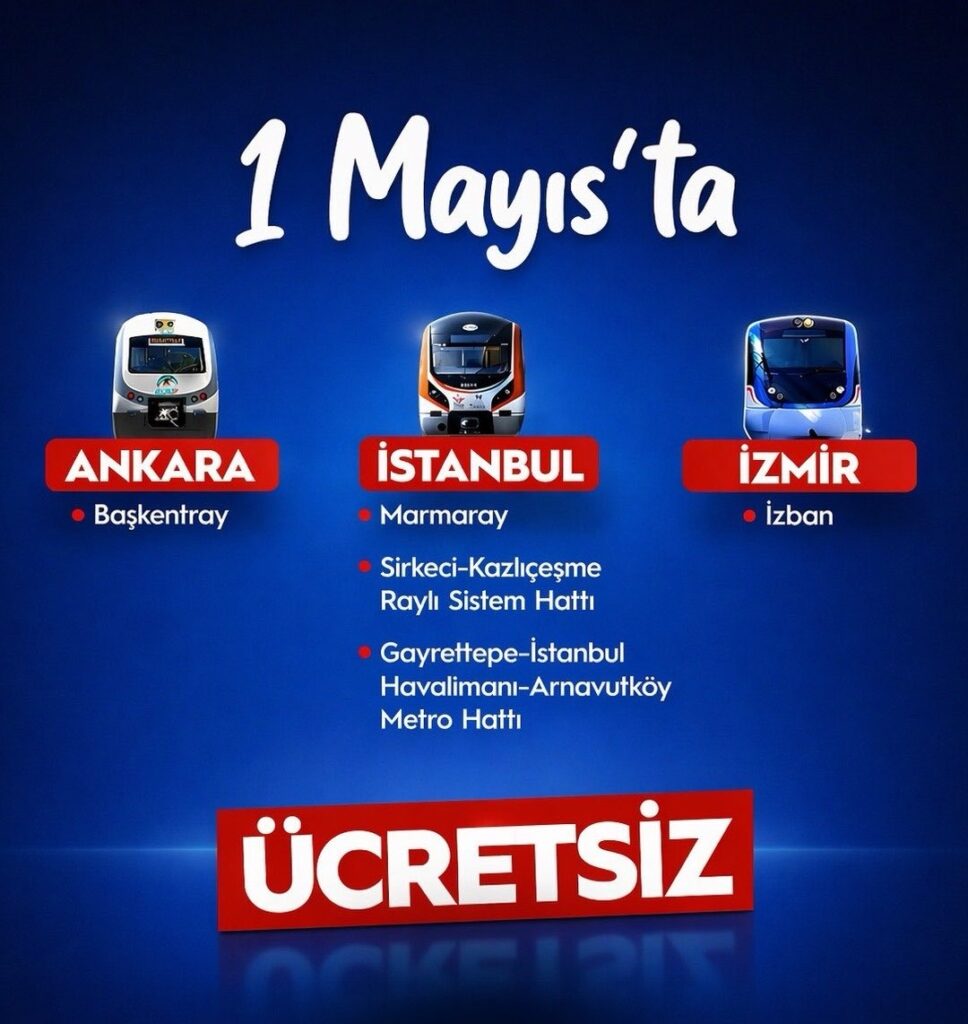 Mayıs 1’de bazı ulaşım hatları ücretsiz olacak