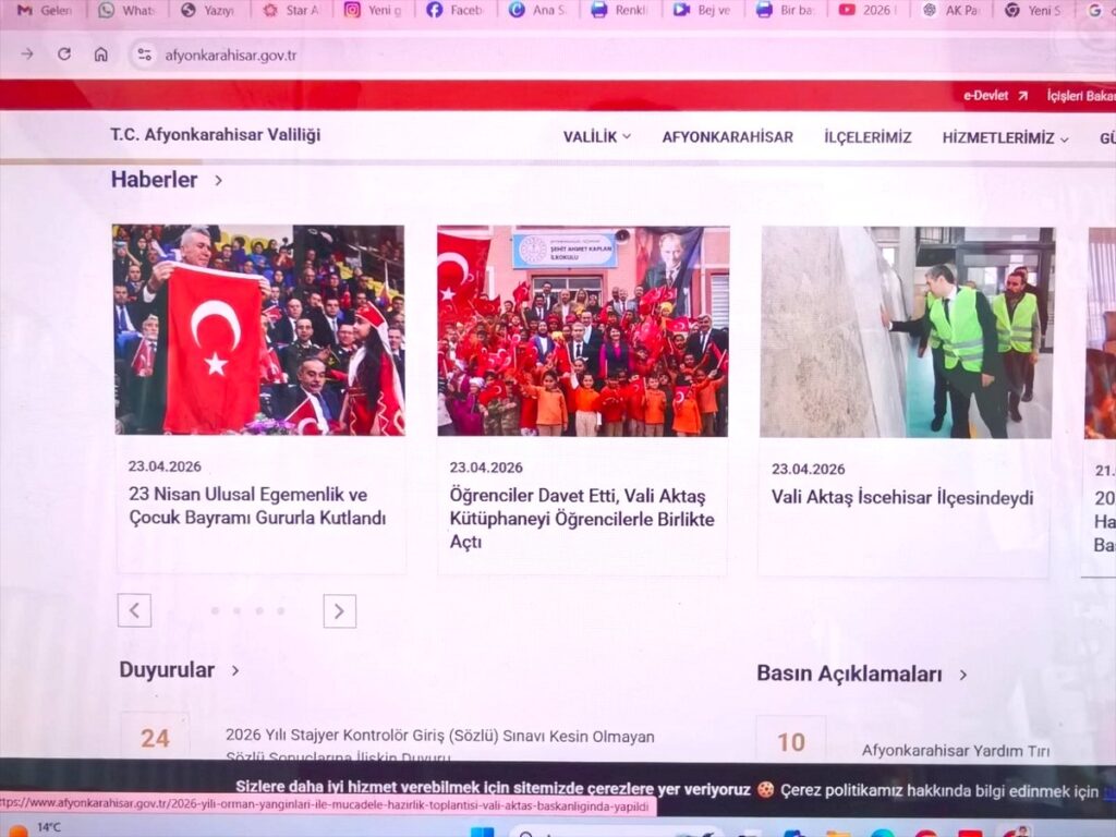 Valilik İnternet Sitesi 23 Nisan’da “Vali İscehisar’da” Dedi