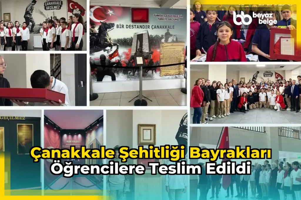 Çanakkale Şehitliği Bayrakları Öğrencilere Teslim Edildi