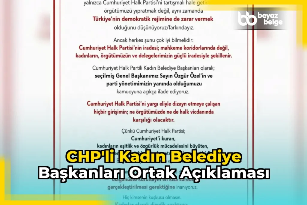 CHP’li Kadın Belediye Başkanları Ortak Açıklaması