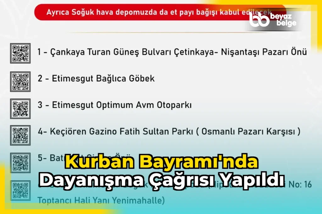 Kurban Bayramı’nda dayanışma çağrısı yapıldı