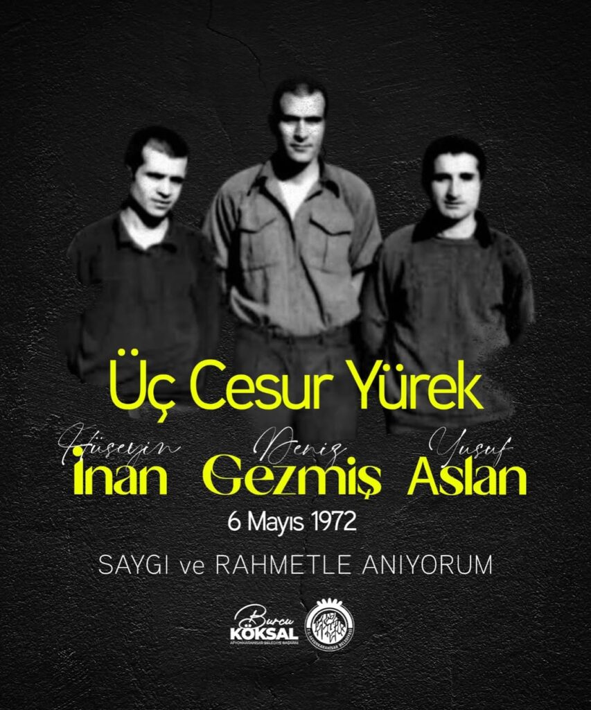 Bağımsızlık, eşitlik ve özgürlük idealleri uğruna mücadele eden Deniz Gezmiş, Yusuf Aslan ve Hüseyin…