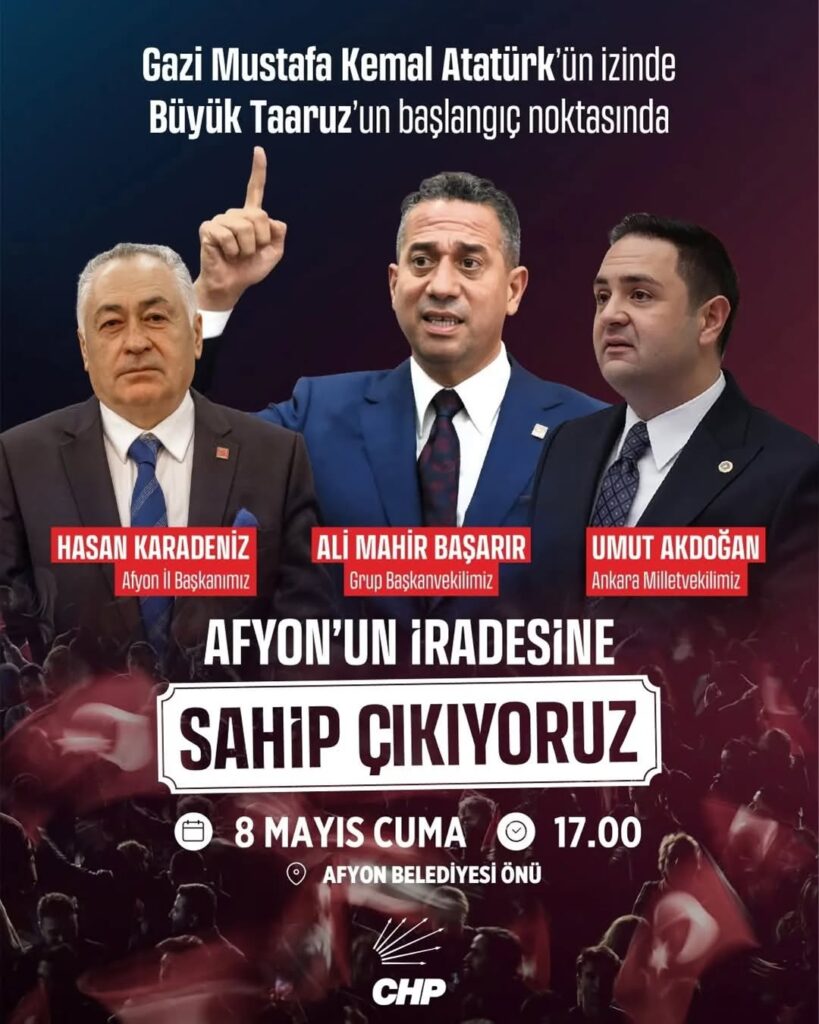 Afyonkarahisar Belediyesi Önünde Millet İradesine Destek Mitingi Düzenlenecek