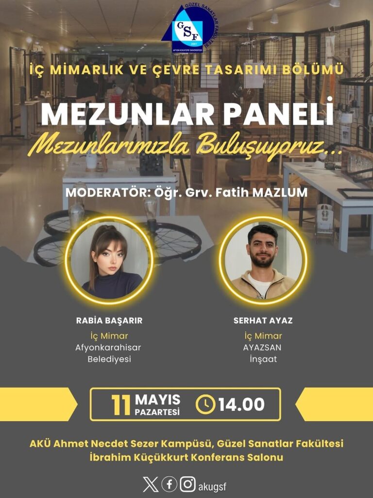 Afyon Kocatepe Üniversitesi’nde Bugün: İç Mimarlık ve Çevre Tasarımı Bölümü Mezunlar Paneli