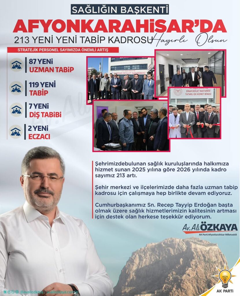 Cumhurbaşkanı Erdoğan’ın Afyonkarahisar için Sağlık Yatırımları Devam Ediyor