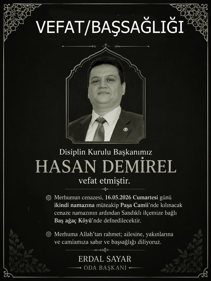 Afyonkarahisar Mali Müşavirler Odası’ndan Yapılan Bir Paylaşım