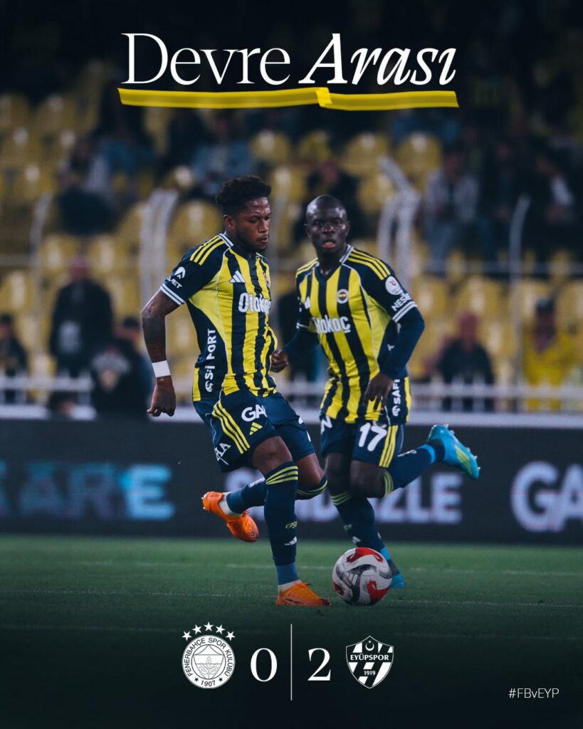 Fenerbahçe – İ. Eyüpspor Maçında İlk Yarı Sonucu: 0-2
