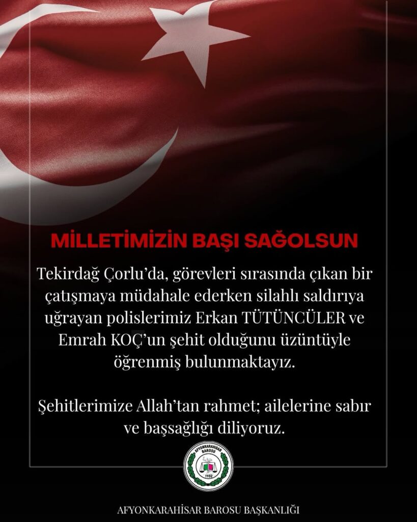 Çorlu’da Polislerimize Silahlı Saldırı: Şehitlerimiz Var!