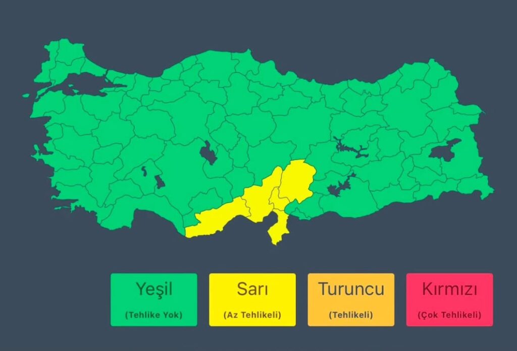 Doğu Akdeniz’de Şiddetli Yağış Uyarısı: Meteoroloji Genel Müdürlüğü’nden Son Bilgiler
