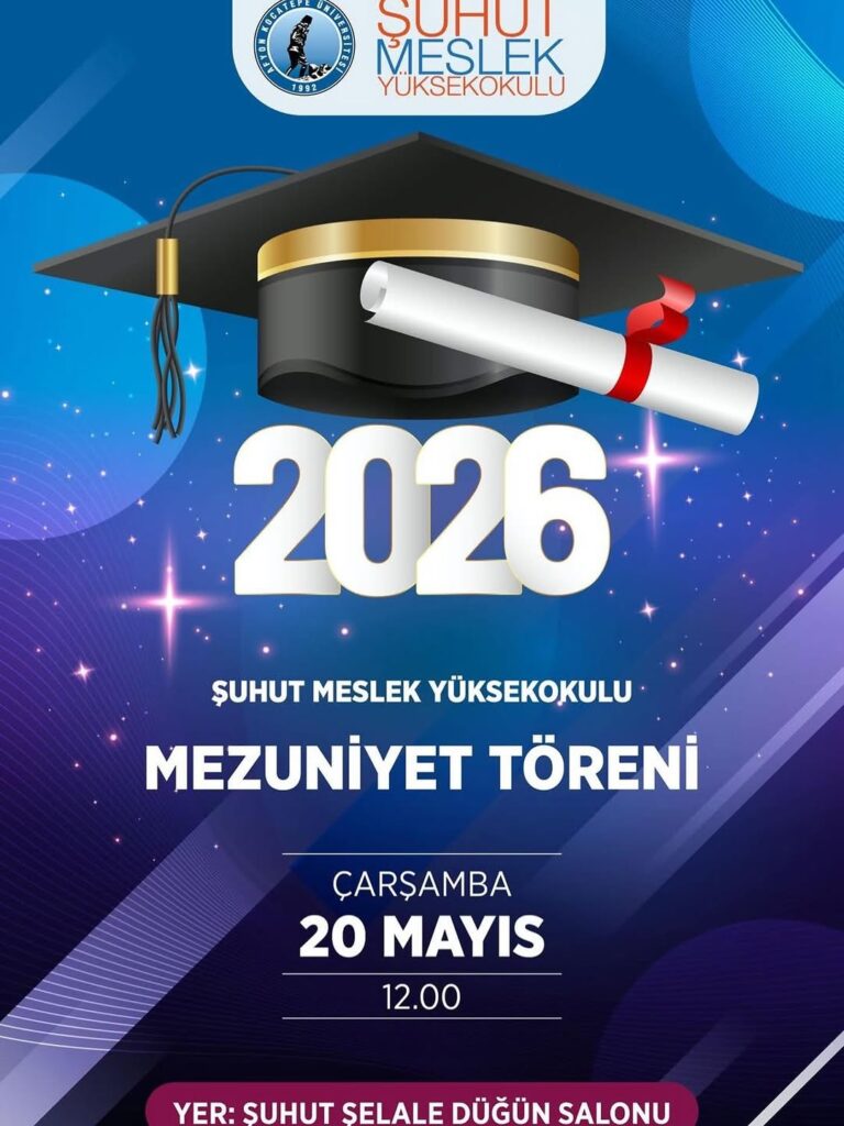 Afyon Kocatepe Üniversitesi’nde Bugün: Şuhut Meslek Yüksekokulu Mezuniyet Töreni
