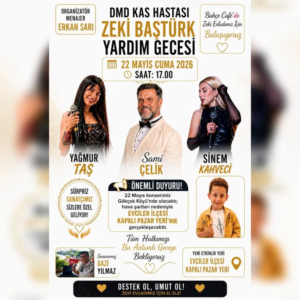 Evciler Belediyesi’nden DMD Kas Hastası Zeki Baştürk İçin Yardım Gecesi Düzenlenecek