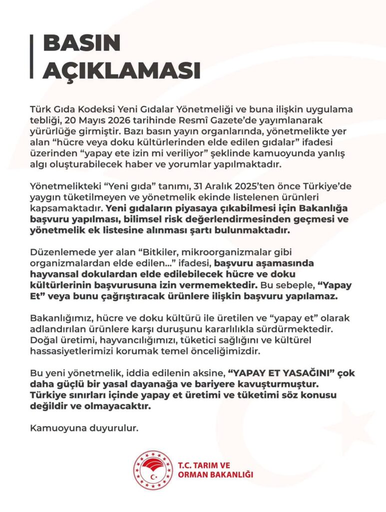 Afyonkarahisar İl Tarım Ve Orman Müdürlüğü’nden ‘Yapay Et’ İddialarına İlişkin Açıklama
