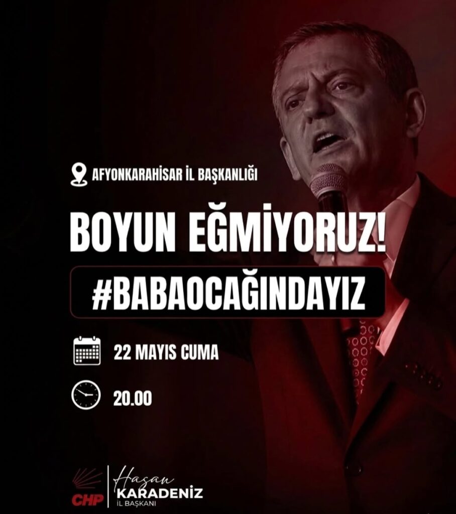 CHP Afyonkarahisar İl Başkanlığı’ndan Demokrasi ve Cumhuriyet Vurgusu