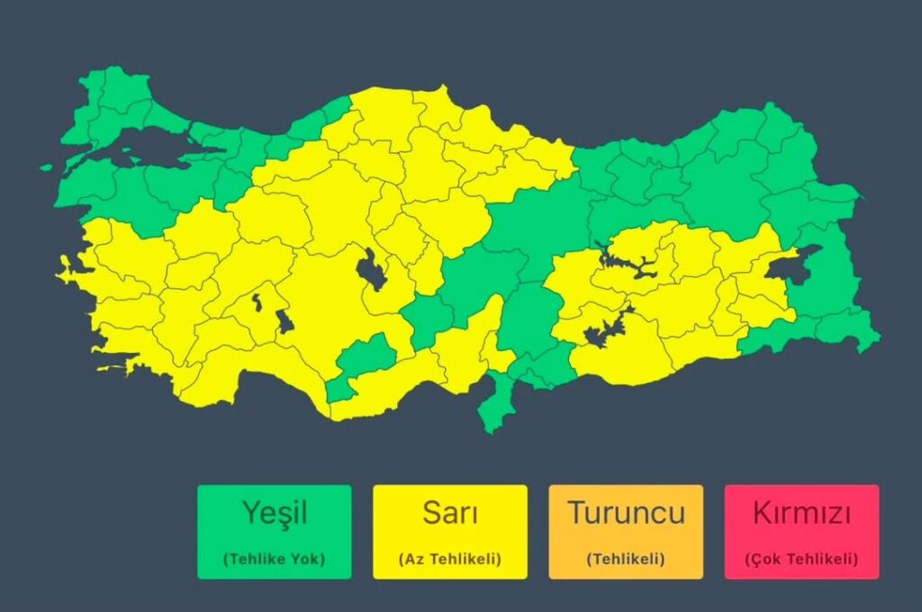Meteoroloji Genel Müdürlüğü’nden Alınan Son Bilgilere Göre Hava Durumu