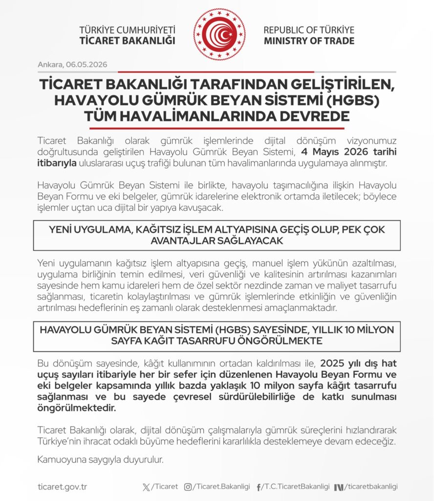 Ticaret Bakanlığı’nın Gümrük Beyan Sistemi Uygulamada