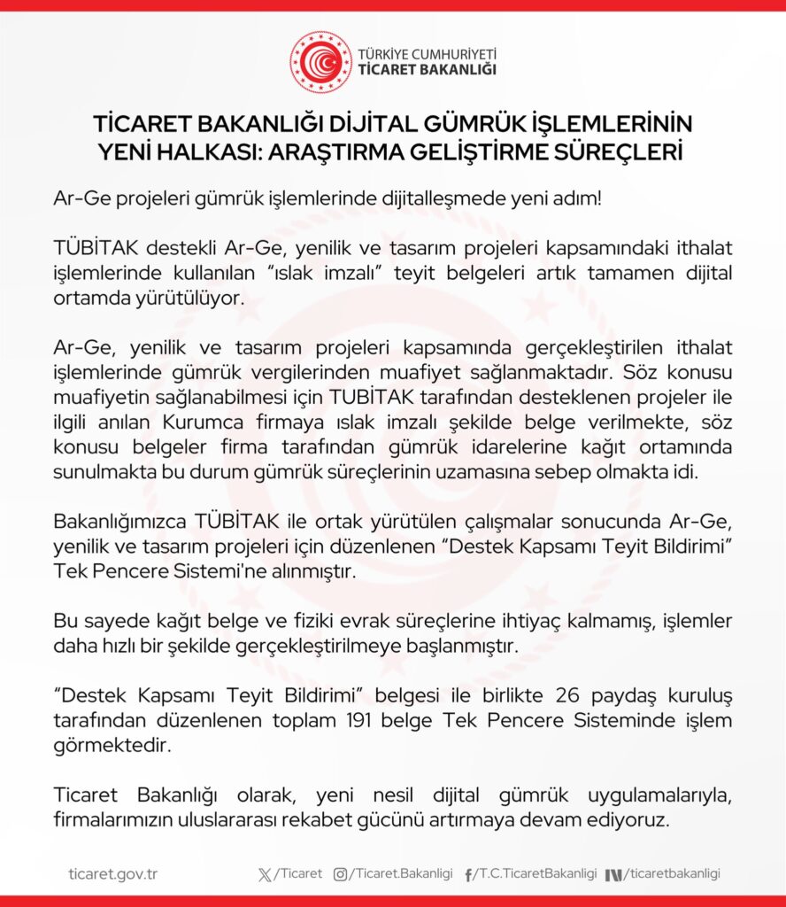 Dijital gümrük uygulamaları ile belgeler tamamen dijitalleşti