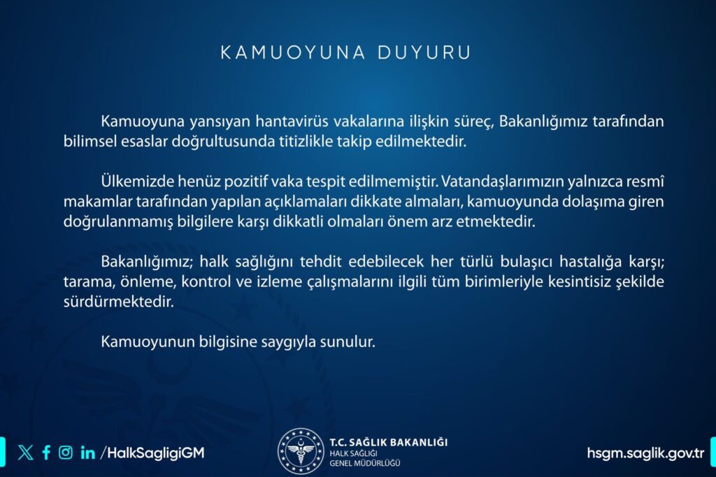 Hantavirüs vakaları Bakanlıkça titizlikle izleniyor