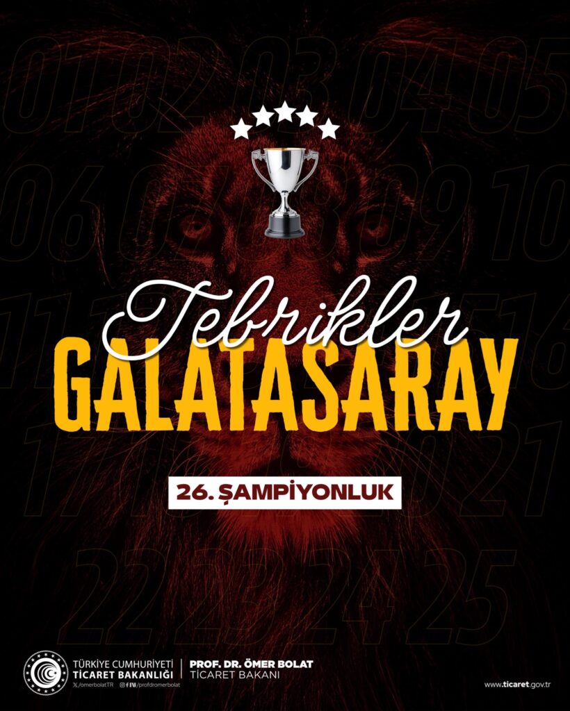 Galatasaray 26. şampiyonluğunu ilan etti