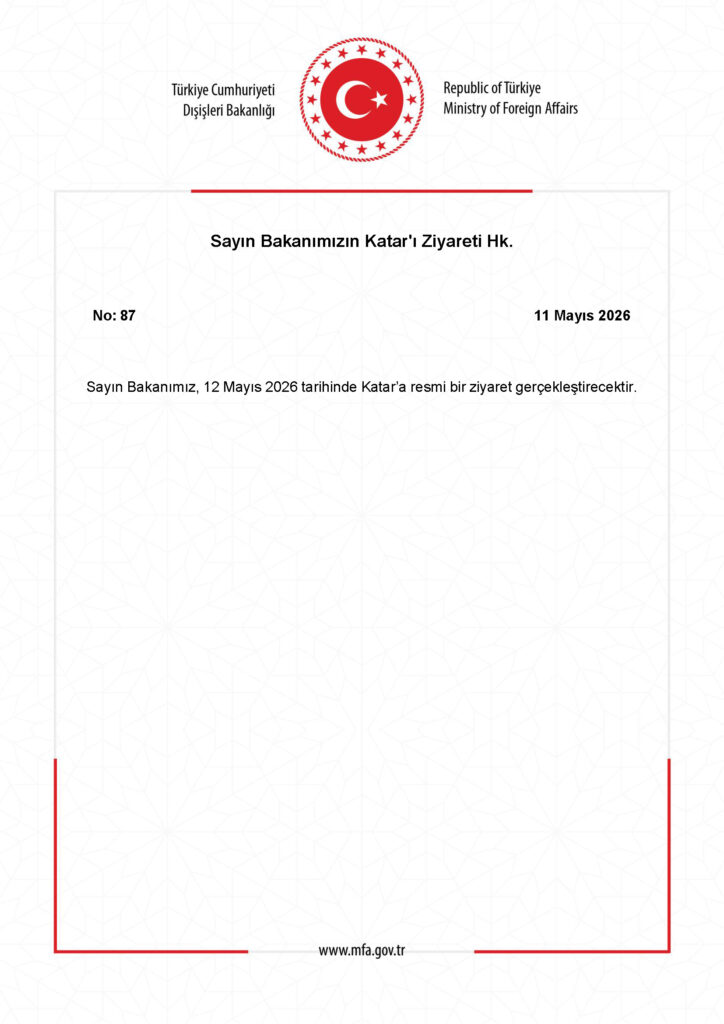 Bakanın Katar Ziyareti Hakkında Bilgiler