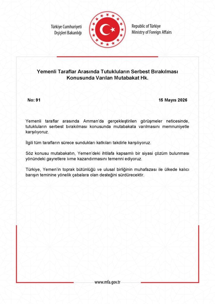 Yemen’deki Taraflar Tutuklu Değişimi Üzerinde Anlaştı