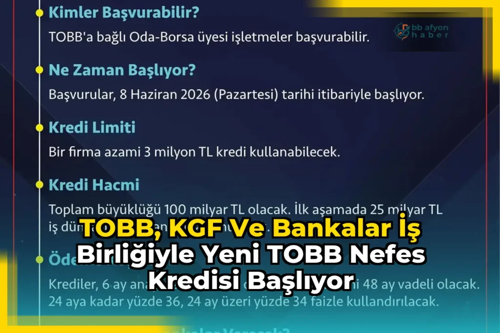 TOBB, KGF ve Bankalar İş Birliğiyle Yeni TOBB Nefes Kredisi Başlıyor