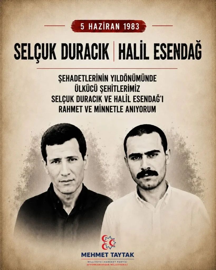 5 Haziran 1983’te Şehit Düşen Ülkücüler Anıldı