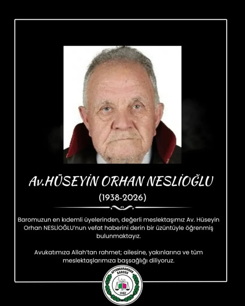 Afyonkarahisar Barosu’ndan Başsağlığı Mesajı