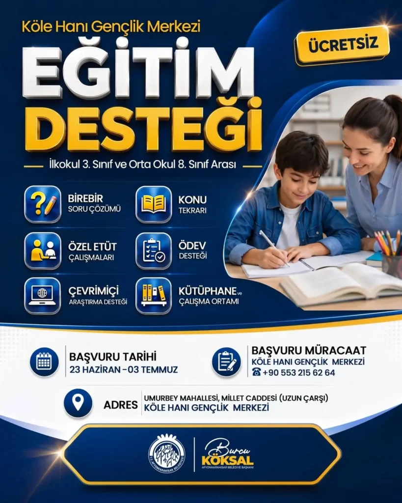 Afyonkarahisar Belediyesi’nden Öğrencilere Eğitim Desteği Kampanyası