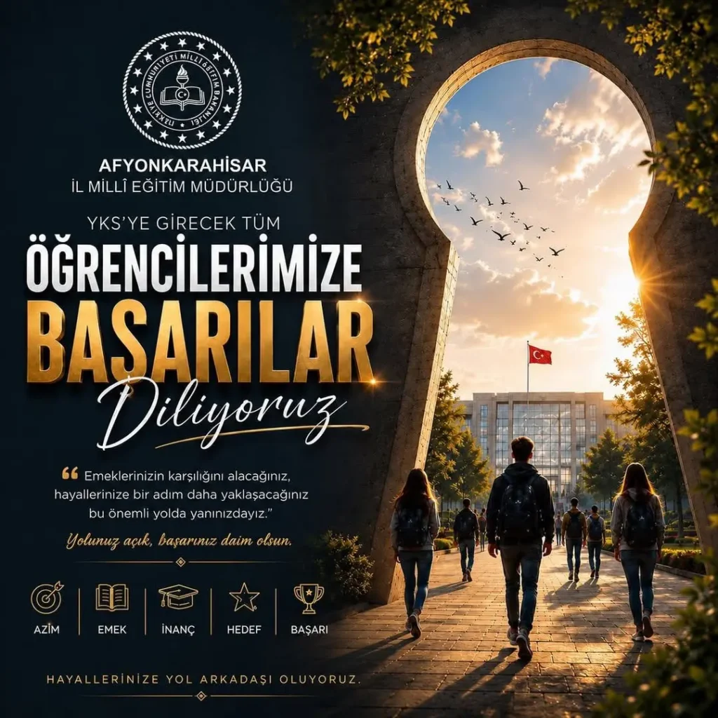 Afyonkarahisar İl Milli Eğitim Müdürlüğü’nden Öğrencilere Başarılar Dileği