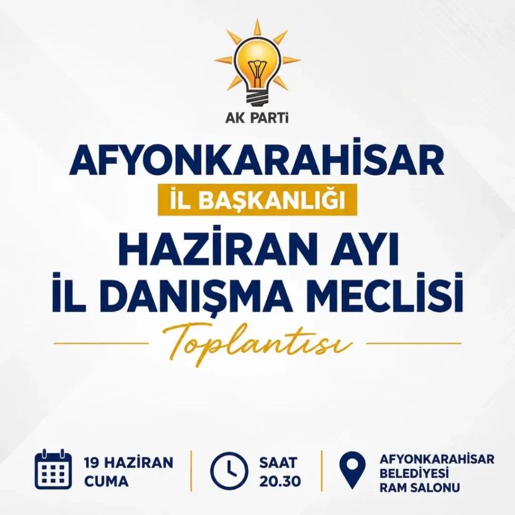 Ak Parti Afyonkarahisar İl Başkanlığı 97. İl Danışma Meclisi Toplantısı Düzenliyor