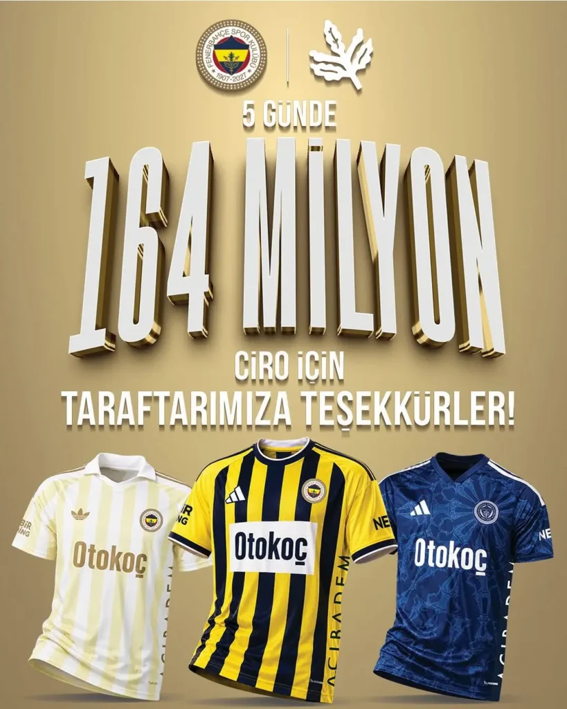 Fenerbahçe 2026-2027 Sezonu Forma Satışında Rekor Kırdı