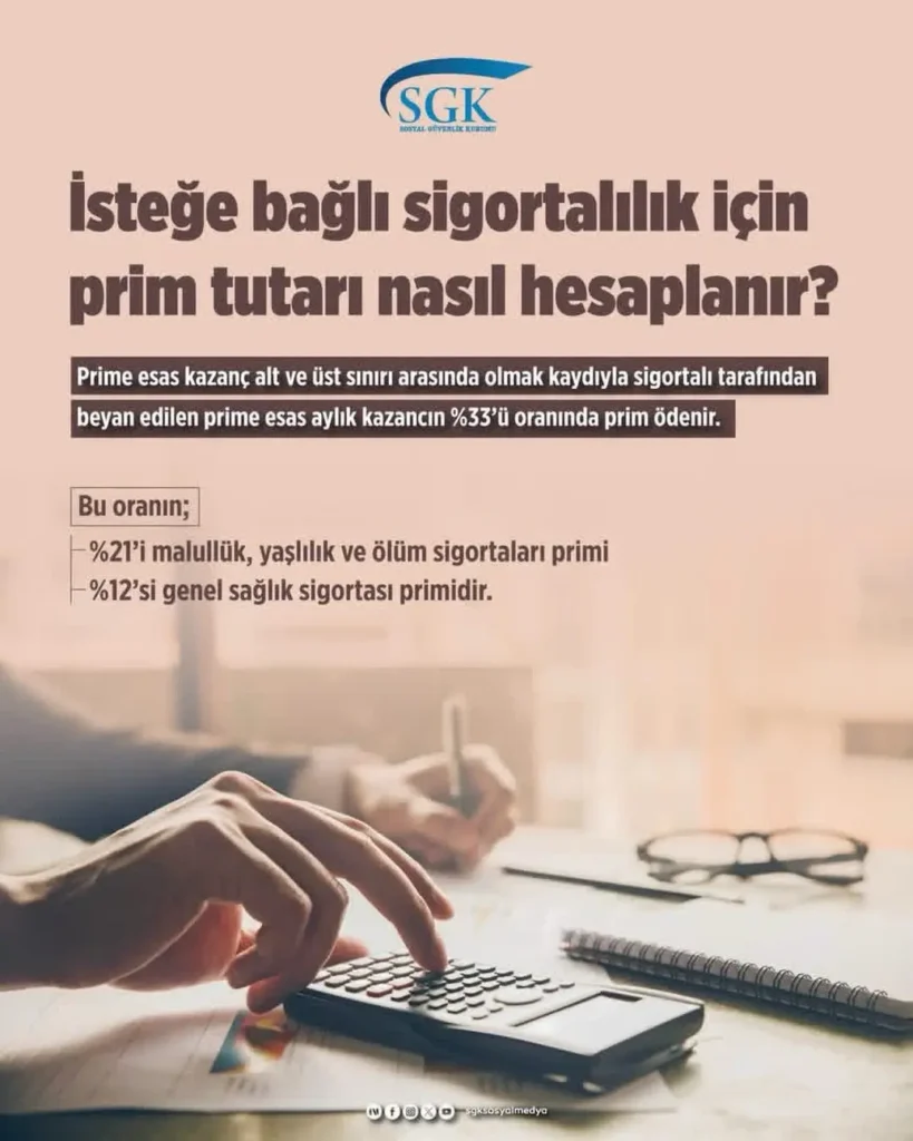 İsteğe Bağlı Sigortalılık İçin Prim Tutarı Nasıl Hesaplanır?