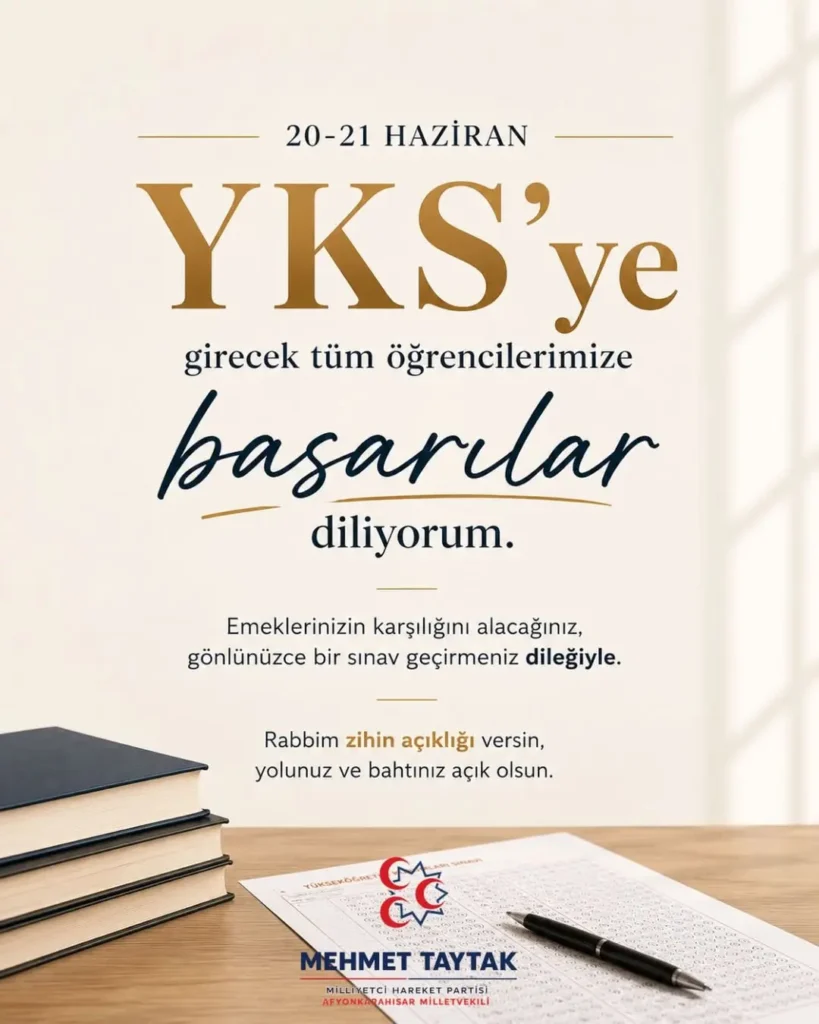 Mhp Milletvekili Mehmet Taytak’tan YKS 2026 Öğrencilerine Başarı Mesajı