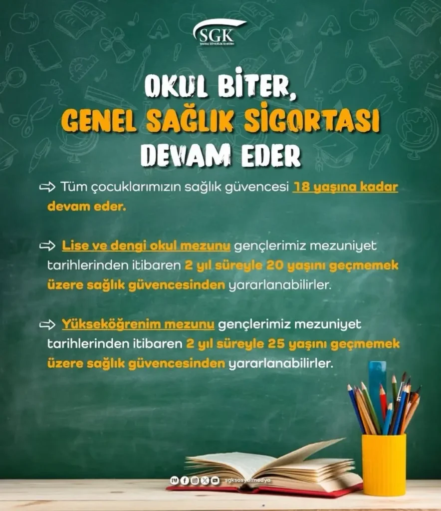 Okul Biter, Genel Sağlık Sigortası Devam Eder!