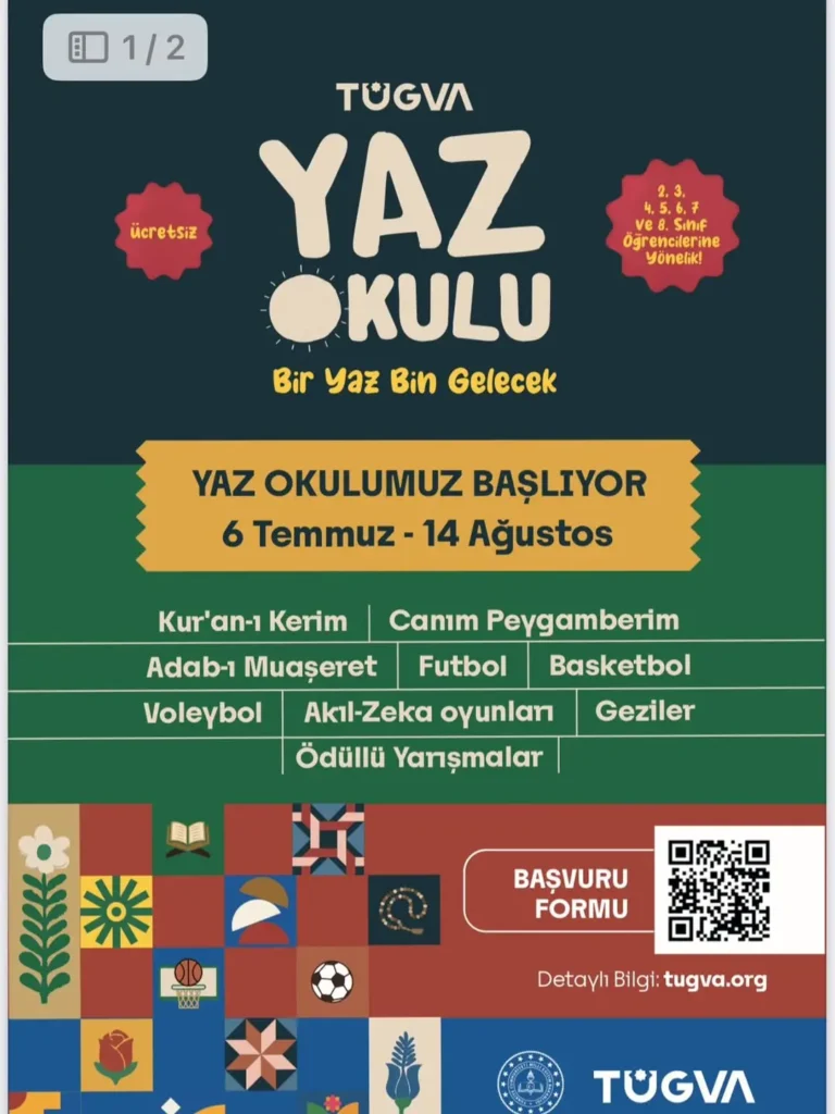 TÜGVA Yaz Okulu Başlıyor! Eğlence ve Eğitim Dolu Bir Yaz Sizi Bekliyor