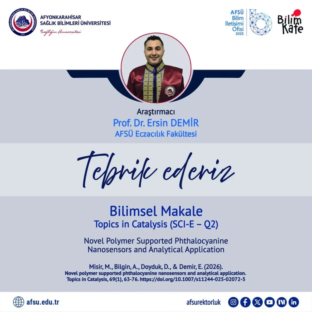AFSÜ Akademisyenlerinden Yüksek Etki Değerli Bilimsel Makale